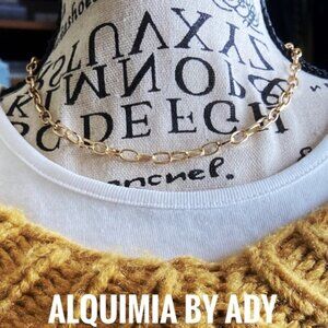 Alquimia Gold curb link chunky Chain Necklace